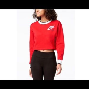 Nike Red REVERSIBLE Cropped Sweatshirt